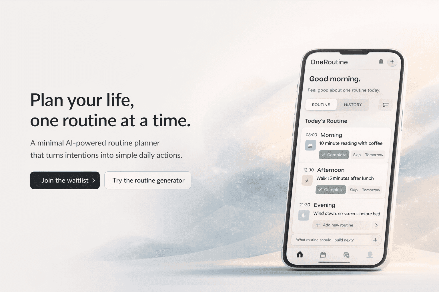 OneRoutine app preview